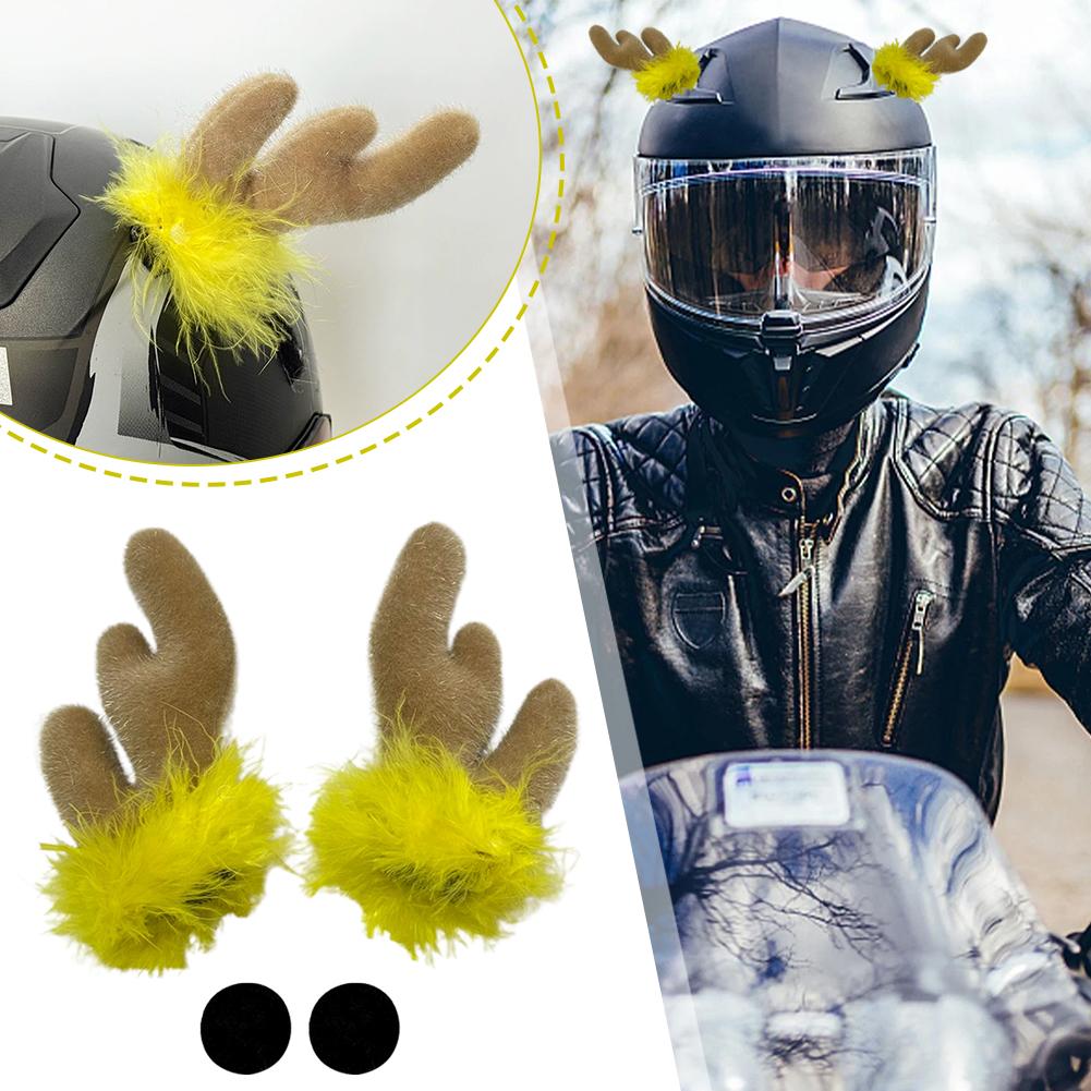 Christmas Antlers Motorcycle Helmet Decoration Electric Helmet, Ski Ear DIY Bike Decor Ornaments Helmet L9O0