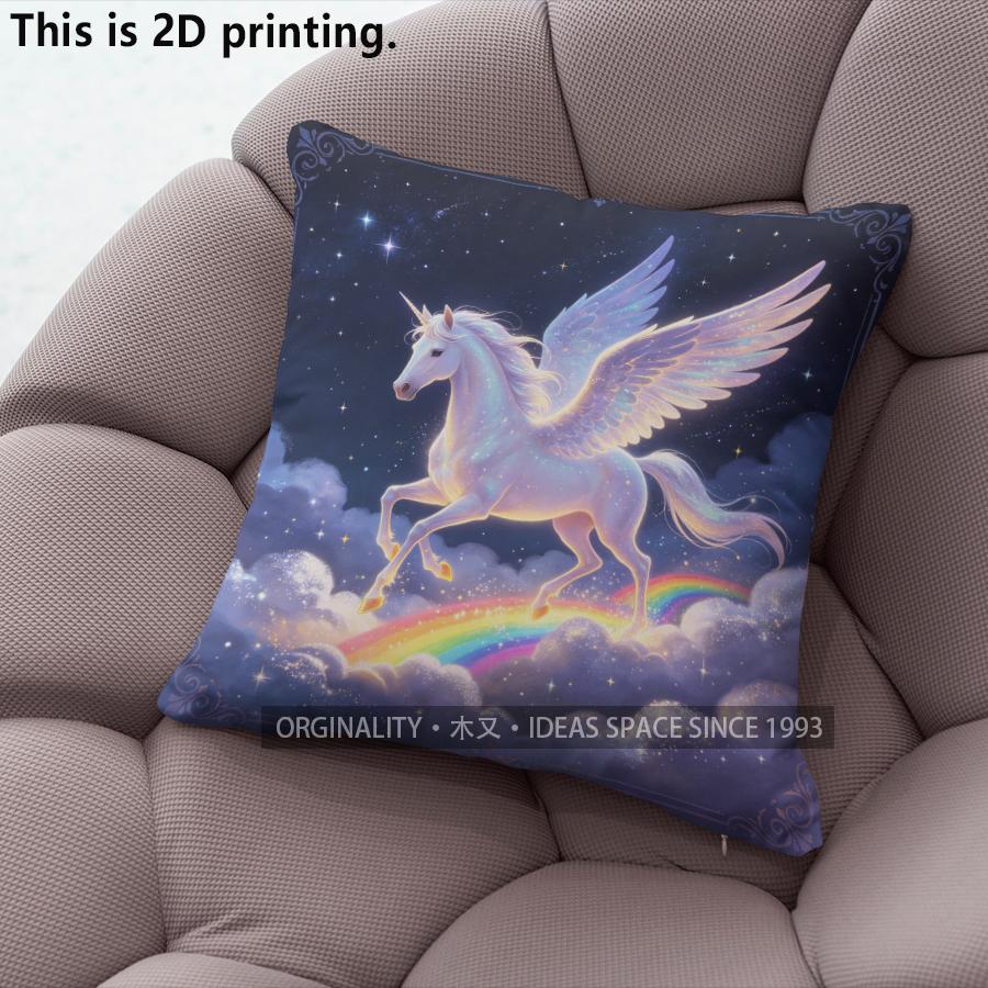 Copricuscini Decorativi Stampa Tramonto Arcobaleno Nuvola Pegasus Copricuscino Modello Adatto per Divano Camera da Letto Copricuscino per Auto