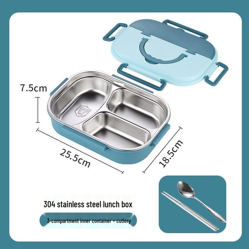 304 Stainless Steel Insulated Kids' Lunch Box with Compartments and Lid—Anti-Scald, Food-Grade, Perfect for School or Office.