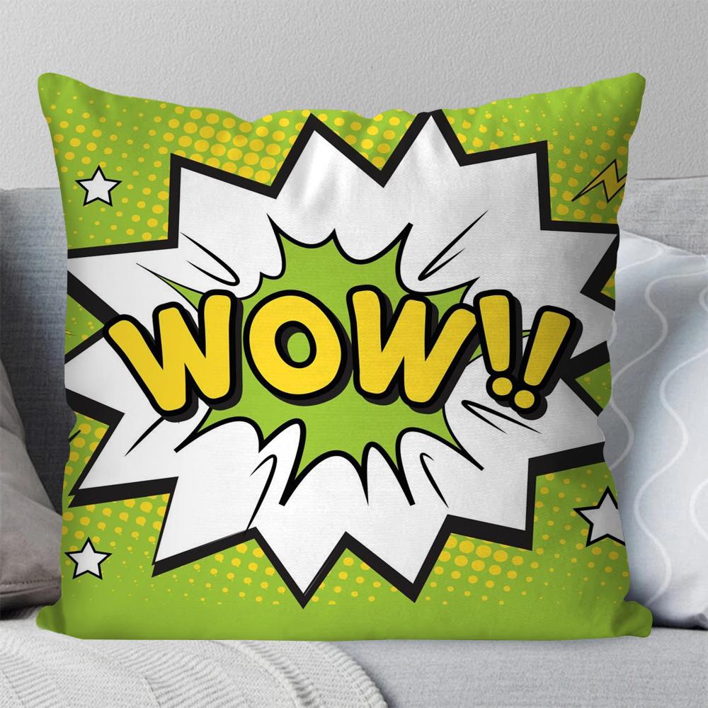 1pc Fashion POP Comic Portrait Pillow Case Square Pillow Bedroom Sofa LeisureComfortCushionCar Living Room Home Decoration 40X40