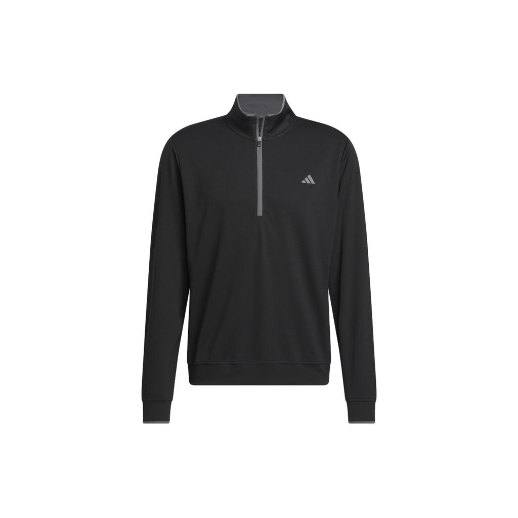 Adidas Lightweight Half-Zip Top Solid Color Golf Sports Long Sleeve Jacket Men tops Black IU4514