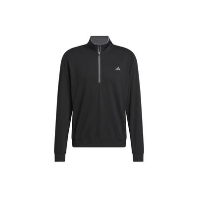 Leichtes Halb-Zip-Top Einfarbig Golf Sport Langarmjacke Herren Tops Schwarz IU4514