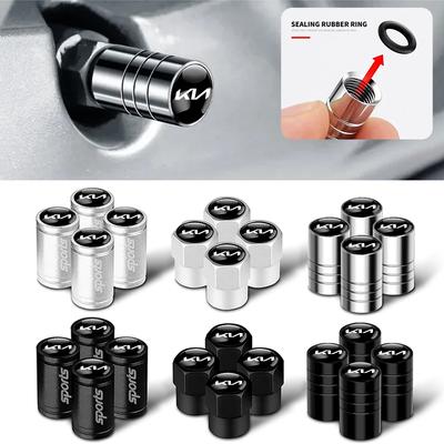 4pcs Car Wheel Tire Valve Caps Air Stem Covers For K3 Sportage Carnival K5 Seltos Pegas KX1 EV5 Sonet EV6 K4 EV3 Ceed Cerato