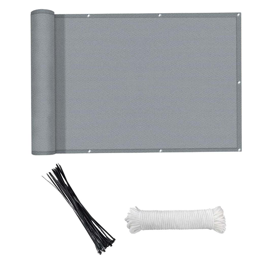 Balcony Screen Privacy Fence Wind  HDPE  Weather for Deck Patio Backyard Outdoor Pool Porch Railing 118x35inch Grey