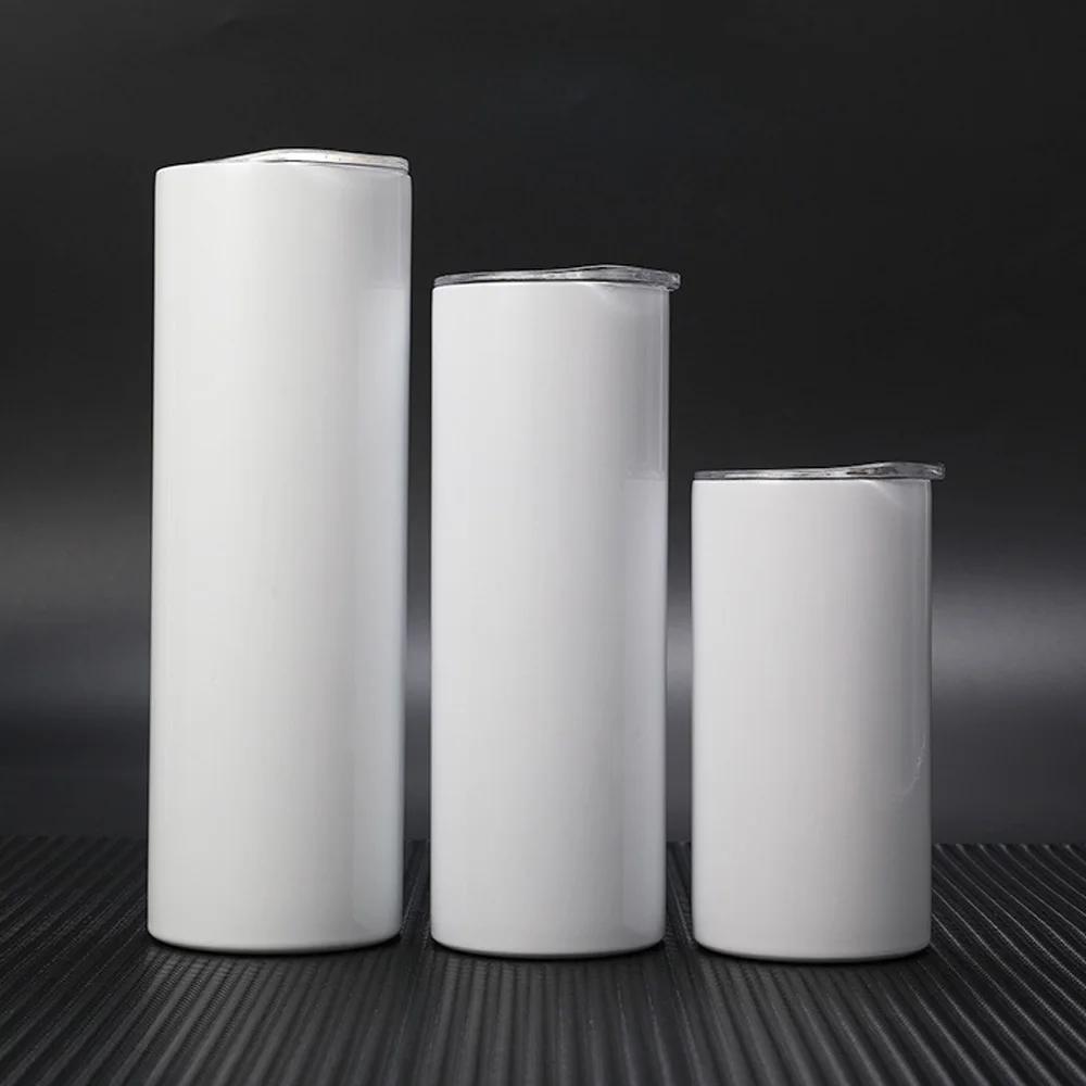 20OZ Sublimation Straight Cup Stainless Steel Tumbler Coffee Mug with Straw Vacuum Flasks DIY Insulated Thermos Water Bottles