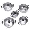 5PCS Cookware Set with Glass Lids Stainless Steel Milk Pot Kitchen Cooking Set for Induction Cooktop
