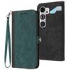 Side Buckle Double Fold Hand Strap Leather Phone Case