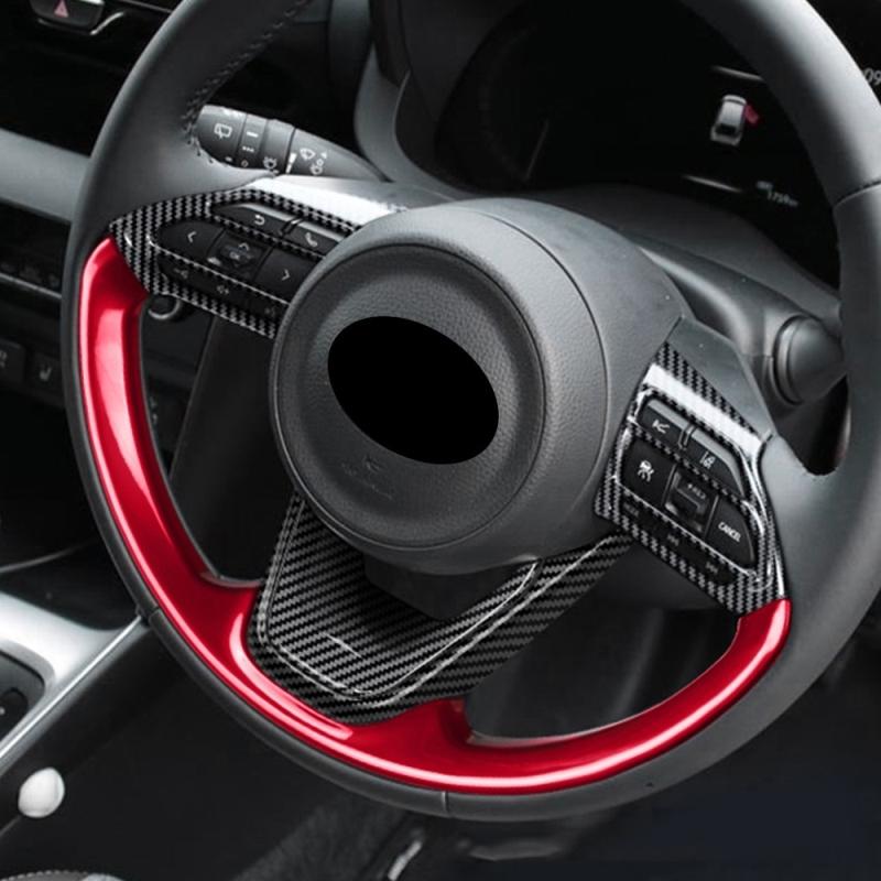 For Toyota Yaris /yaris Cross    CarbonFiber Car Steering Wheel Panel Cover Trim Decorate Frame Sticker Accessories