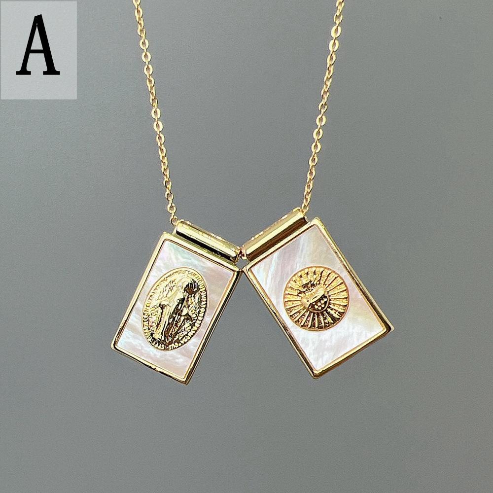 Shell Guadalupe Portrait Pendant DIY Jewelry Accessories European and American Necklace Pendant Gift Jewelry