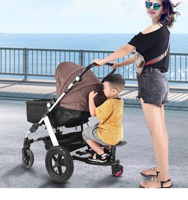 Adaptador de Pedal para cochecito de niños, remolque auxiliar para segundo niño, patinete gemelo, autoestopista, placa de pie con asiento