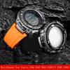 Watchband Silicone Bracelet for Casio PRG-240 PRG-130Y/T PRW-1500 Resin Silicone Watch Strap Accessories Men's Wristband Notches Watchband