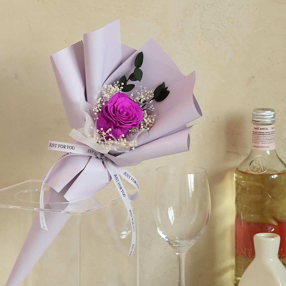 Eternal High-End Rose Bouquet with Real Fresh Flowers