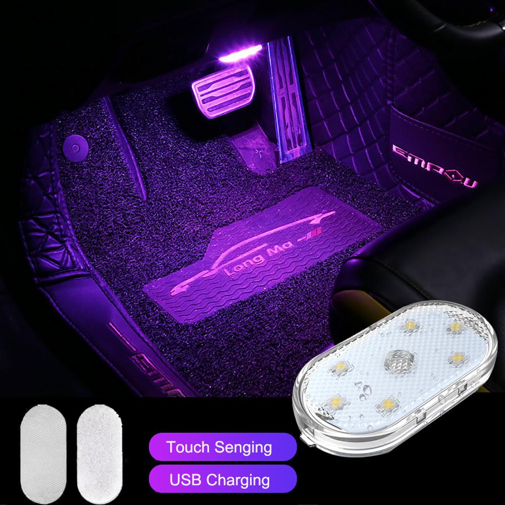 Touch Switch Car LED Touch Light Mini Size Rechargeable Interior Inspection Lamp Portable Car Roof Trunk 6 LED Beam 120mA