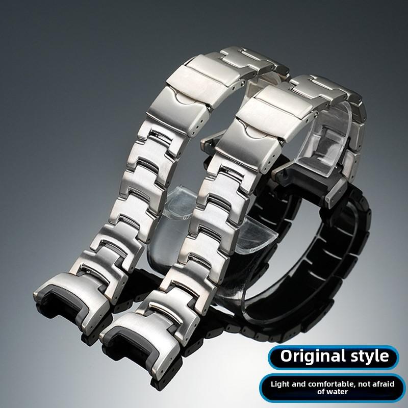Lightweight Titanium Strap For Casio Watch Protrek PRG-240 PRG-130Y PRW-1500 Concave End Metal Bracelet Men Silicone Rubber Band