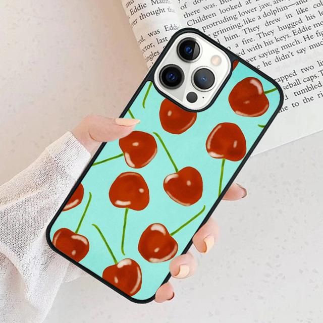 Rote Kirsche Sommerfrucht Handyhülle Für iPhone 17 Air 15 16e Hülle 11 13 14 Pro Max 12 Plus Max Fundas