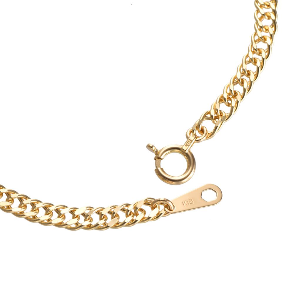 K18 18K Gold Kihei Bracelet 2 Sides Double Width Selectable Size Pull Ring Gold Hollow Chain Size 16cm [Speranza] 2.9mm