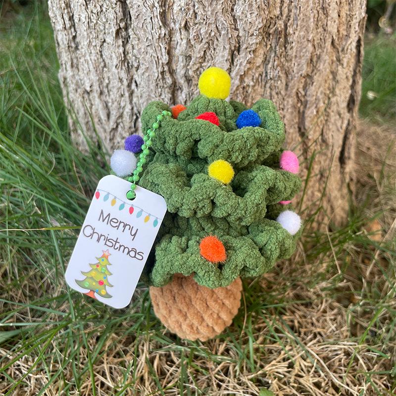 Handmade Crochet Animal Dolls: Brown Bear, Pug, White Dove & Hedgehog Ornaments