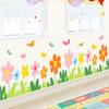 Rainbow Flower Small Butterfly Wall Sticker Removable Background Decor for Bedroom Living Room Home Decoration