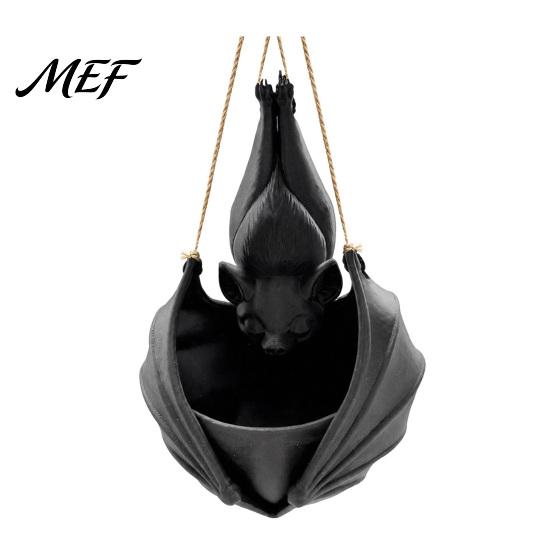 Halloween Theme Interior Embellishments Hanging Bat Plant Pot, Shaped Planter, 3D Printed Gothic Alternative Gardening Supplies Flower