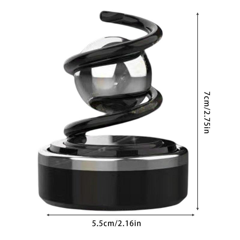 Car Solar Air Freshener Rotating Solar Powered Car Aromatherapy Diffuser Car Fragrance Ornament With Spring Suspend Ball