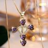 Gold & Silver Plated Religious Necklace Heart Cubic Crystal Chain Necklace  for Women