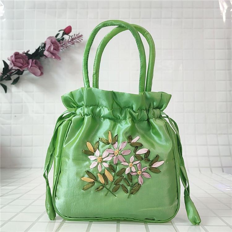 Women's Ethnic Embroidered Small Handbag: Clutch, Mommy, Bucket, Hanfu, and Phone Bag with Drawstring