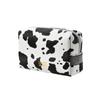 Portable Makeup Bag Cow Print Waterproof PU Toiletry Bag Fashionable Zipper Makeup Pouch for Travel