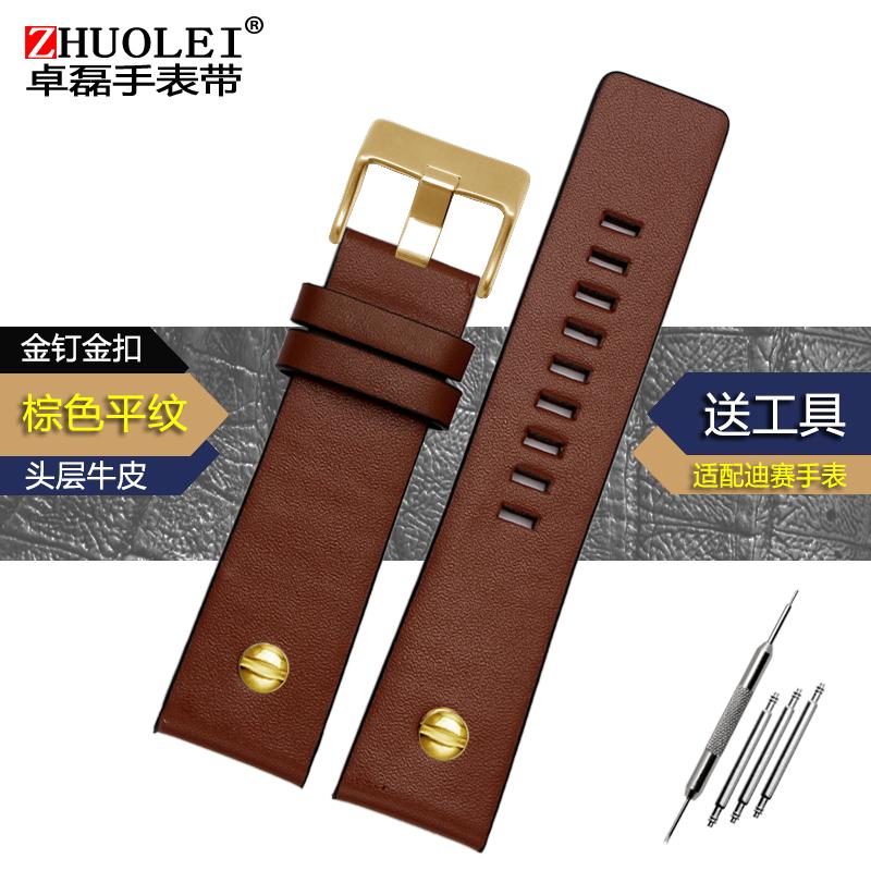 For Diesel DZ7257 DZ4323 DZ7348 DZ7313 DZ7312 DZ4318 Genuine Leather Watch Strap Men Large Dial Retro Riveted Cowhide Watchband