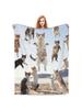 Cute Cat Blanket Soft  Thin For Bed Sofa Cover Bedspread Home Deco Picnic Cooling Blankets For Beds Gift