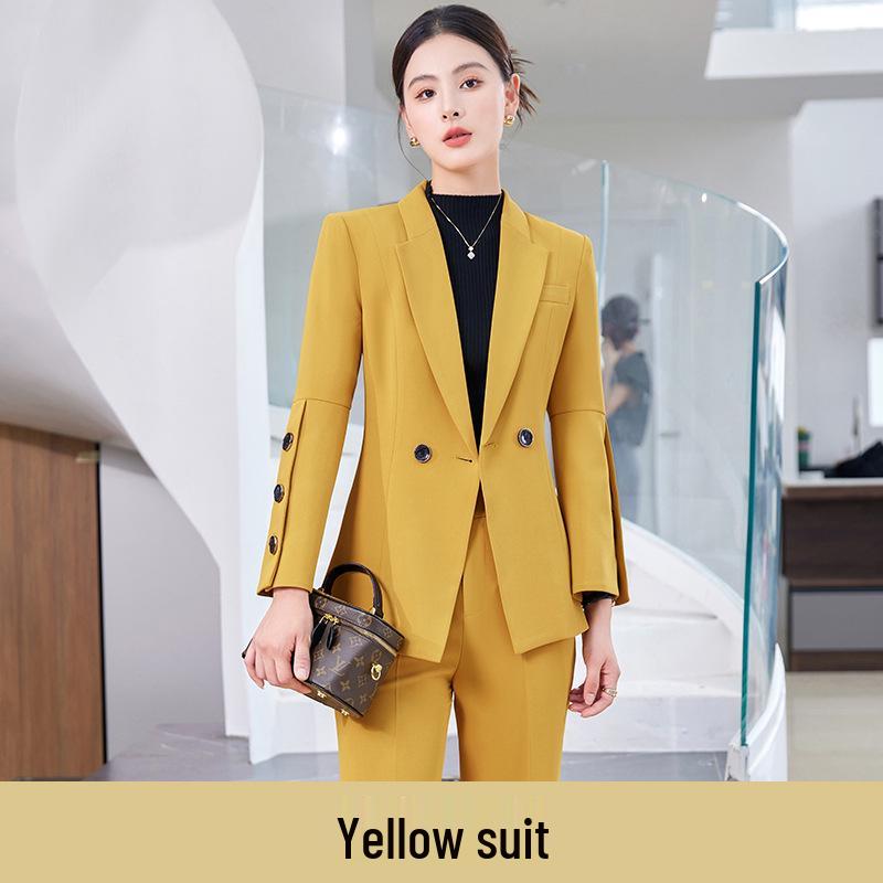 Women's Elegant Autumn/Winter Two-Piece Suit Set: Goddess Style Host with Wide-Leg Pants