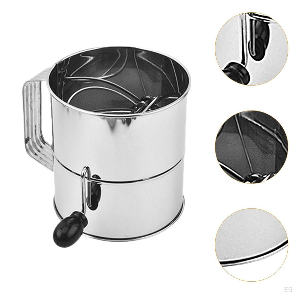 Flour, Hand-cranked Kitchen Supplies, Sugar Mixer with Hand Crank for Decorating Cakes, Tarts,