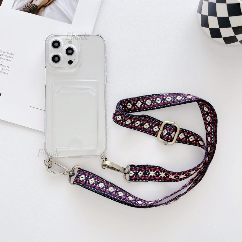 Vintage Strap Case For Samsung Galaxy S25 Ultra S24 FE A36 A06 A16 A55 A35 A15 Crossbody Lanyard Wallet Card Crystal Clear Cover