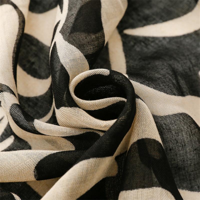 Luxury Women Leaf Scarf Summer Beach Shawl Cotton Linen Feeling Tassel Pashmina Muslim Hijab Wrap Lady Viscose Scarf