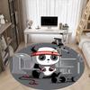 1pc Panda Fitness Office Round Area Rug, Indoor Mat Suitable For Office, Under Office Chairs Bedroom Living Room Home Decor, Room Deco