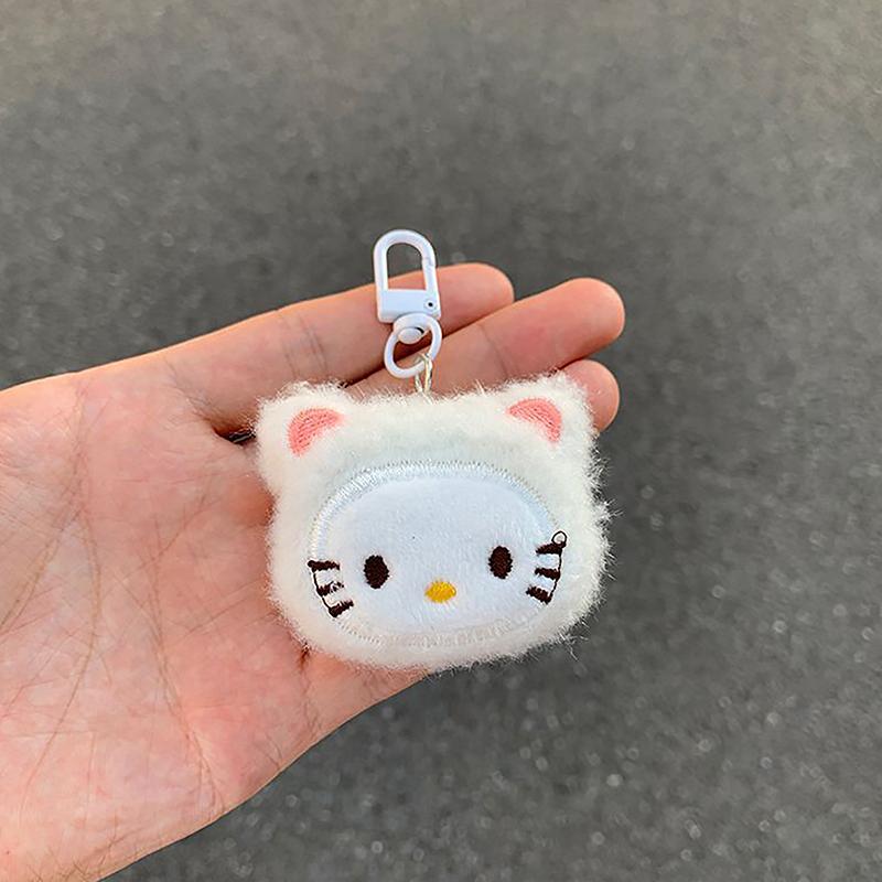 Cartoon Hello Kitty Plush Keychain Cute Cat Plush Doll Key Ring Child Stuffed Toy Couples Backpack Pendant Ornaments Gifts