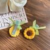 2Pcs Girl Hairpins Versatile Sunflower Decor Hair Clips Wide Soft Ribbon Decoration Side Bangs Hair Pins Hair Accessories