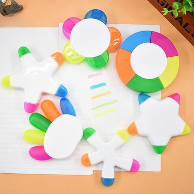 5 Colors/pcs Cute Creative Highlighter Pen Kawaii Finger Star Marker Pens For School Kids Student Gift Stationery Graffiti Paint