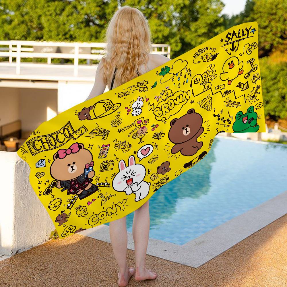 

Classic Cartoon L-LINE F-FRIENDS Beach Towel Colorful Bath Towels For Girl Microfiber Quick Dry Sand Free Beach Gym Pool W40*H60(CM)