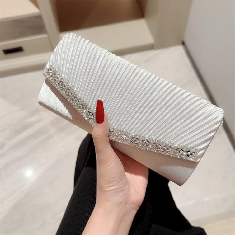Pleated Evening Bag Wedding Gift Clutch Detachable Chain Shoulder Bags Handbag