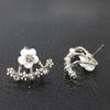 Korean Fashion Daisies Stud Earrings Temperament Simple Flower Double Sided Earrings For Women Statement Jewelry Studs