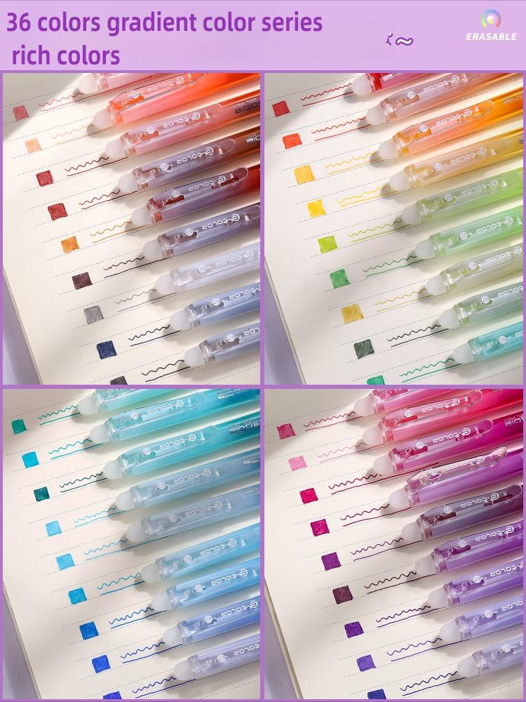 SHANDS 36/12 Colors Clickable Erasable Gel Pens 0.7mm for Kids Drawing Sketching Quick Dry School Office Supplies Stationery