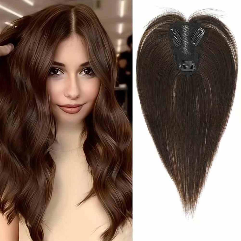 Clip In Natural Synthetic Hair Bangs Fringe Hair Pieces Middle Part Hair Extension Topper For Women Hair Loss