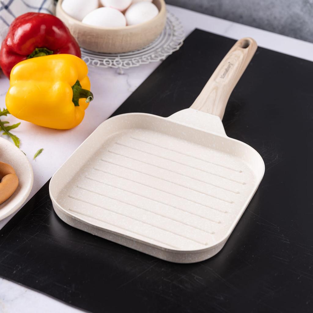 Patelnia grillowa 18x18cm marmurkowa BEŻOWA KLAUSBERG KB-7812