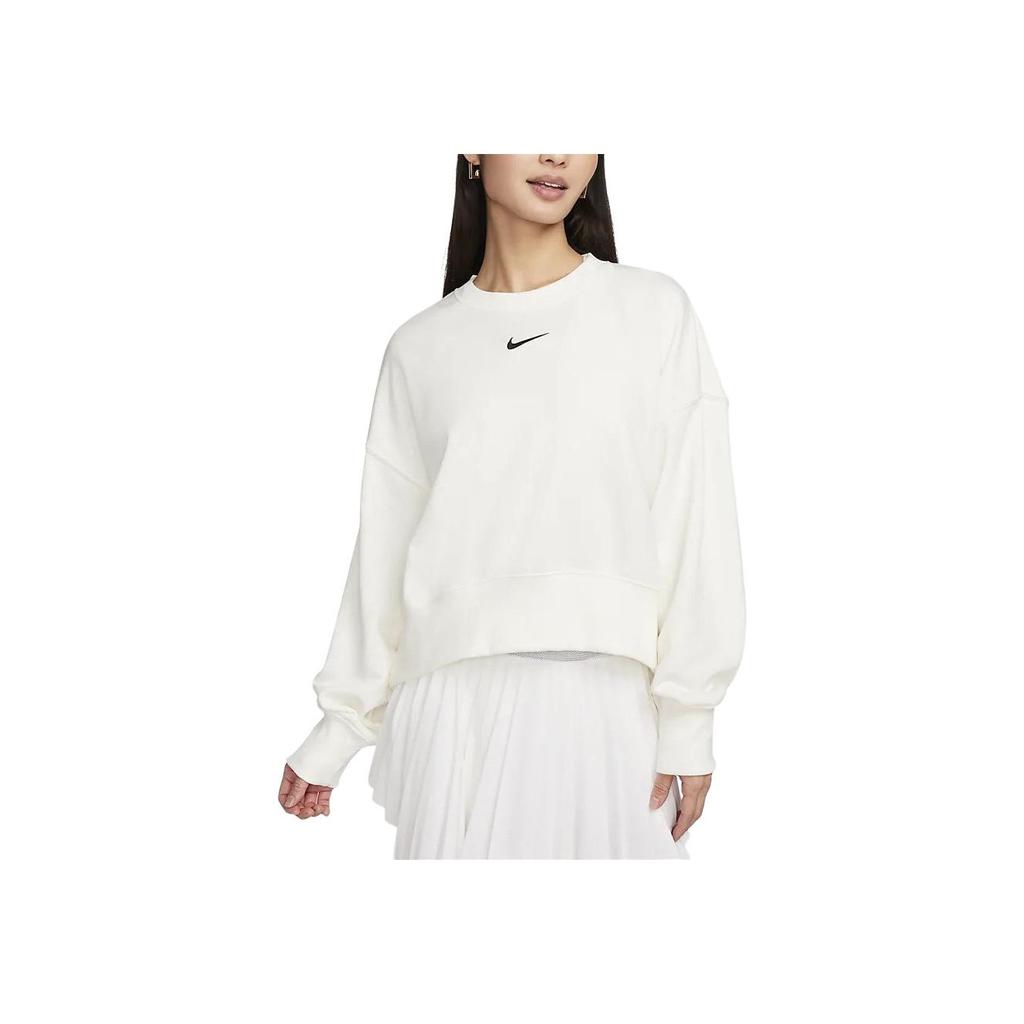 Nike Sportswear Phoenix Fleece Solid Color Crewneck Casual Long Sleeve Sweatshirt Women Sweatshirt Sail FZ6810-133