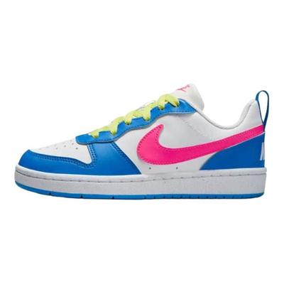 Court Borough Low Recraft GS Fotoğraf Mavisi Hiper Pembe Çocuk Spor Ayakkabıları Beyaz Açık Limon Sarısı IH0644-161