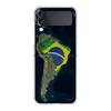 Transparent Phone Case For Samsung Galaxy Z Flip 3 4 5 6 7 Hard Folding PC Z Flip3 Flip4 Cover Large Brazil Flag