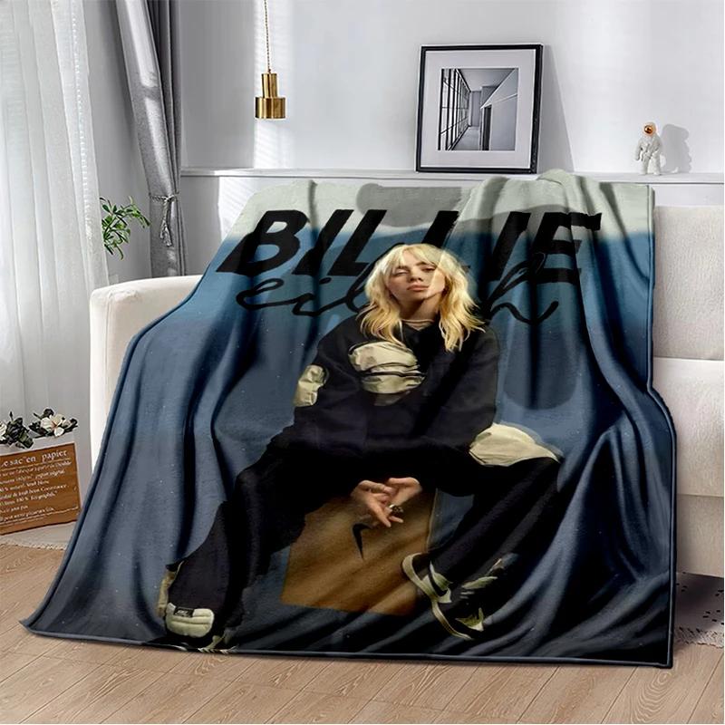 3D Hit Me Hard and Soft Billie Eilish Zpěvačka Měkká flanelová deka na postel, ložnici, pohovku, piknik, přehoz na přikrytí, dárek pro děti