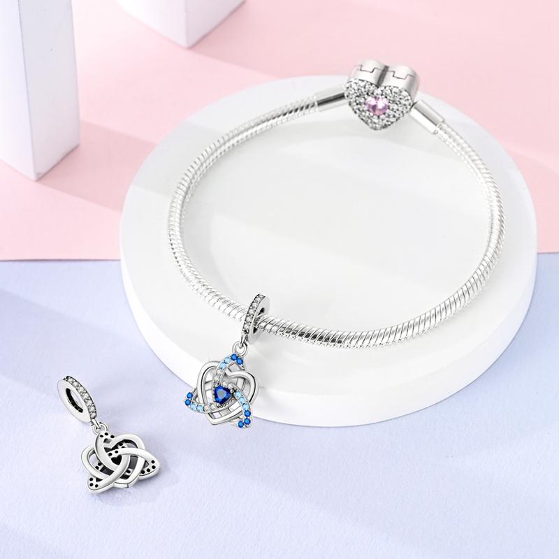 Pendant Charm Bead Copper Blue Infinite Love Pendants Fit Original Bracelet For Jewelry Making Valentine'S Day Gift