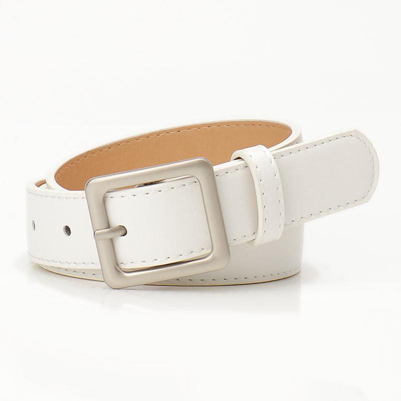 Womens Retro Leather Belt With Alloy Buckle For Casual Chic Style