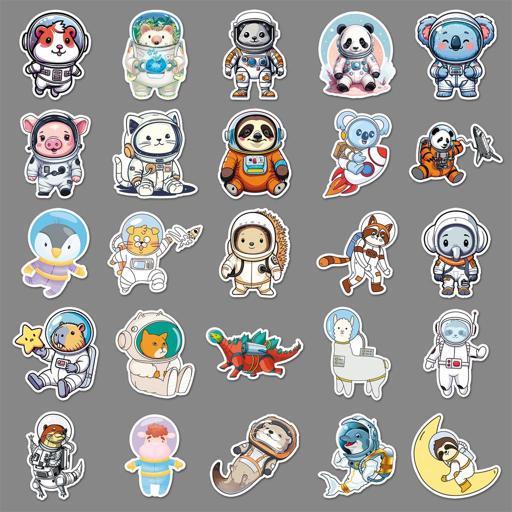 50 Astronaut Graffiti Stickers Personalized Cartoon Cute Creative Decorative Mobile Phone Water Cup Trunk Stickers